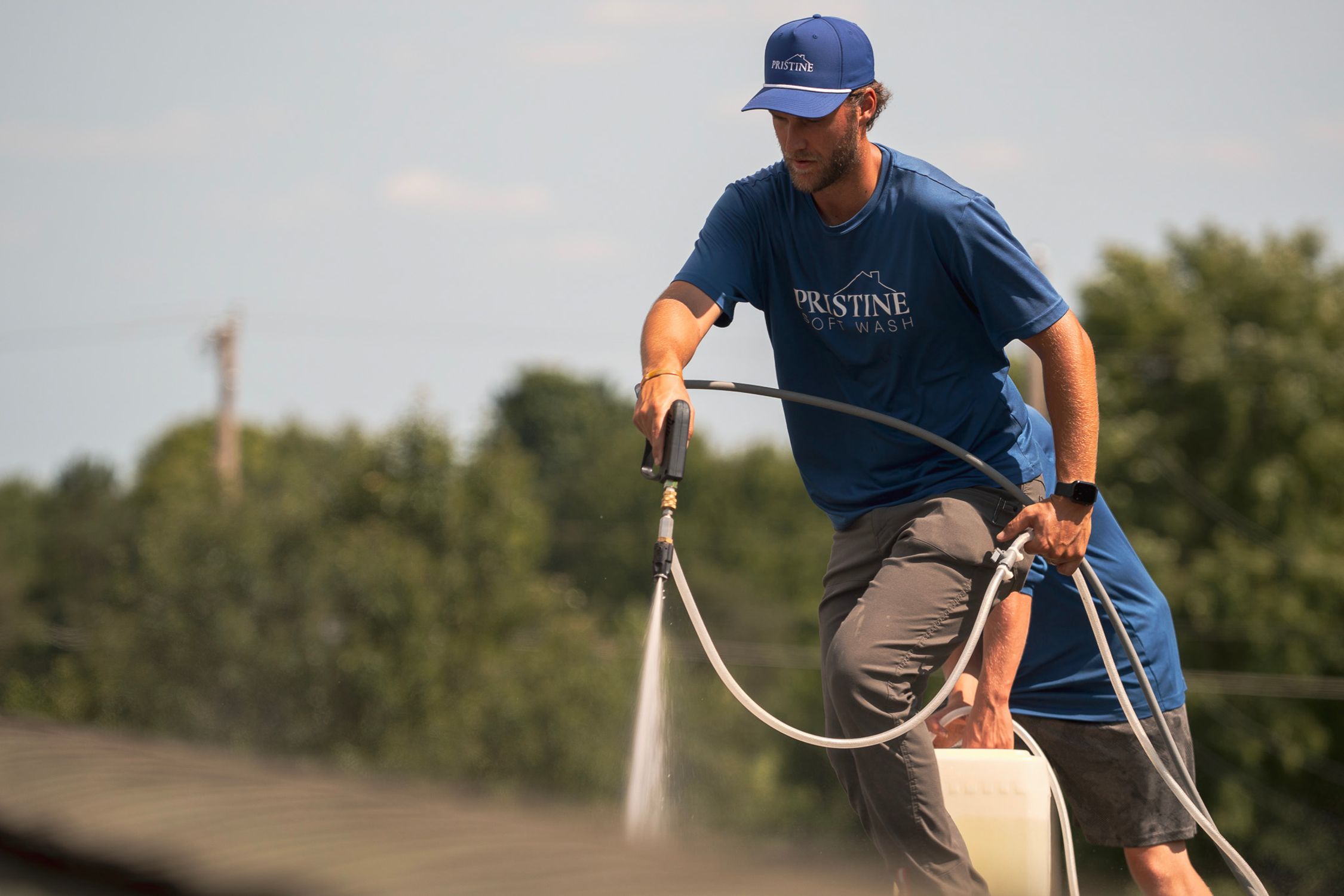 soft washing a roof