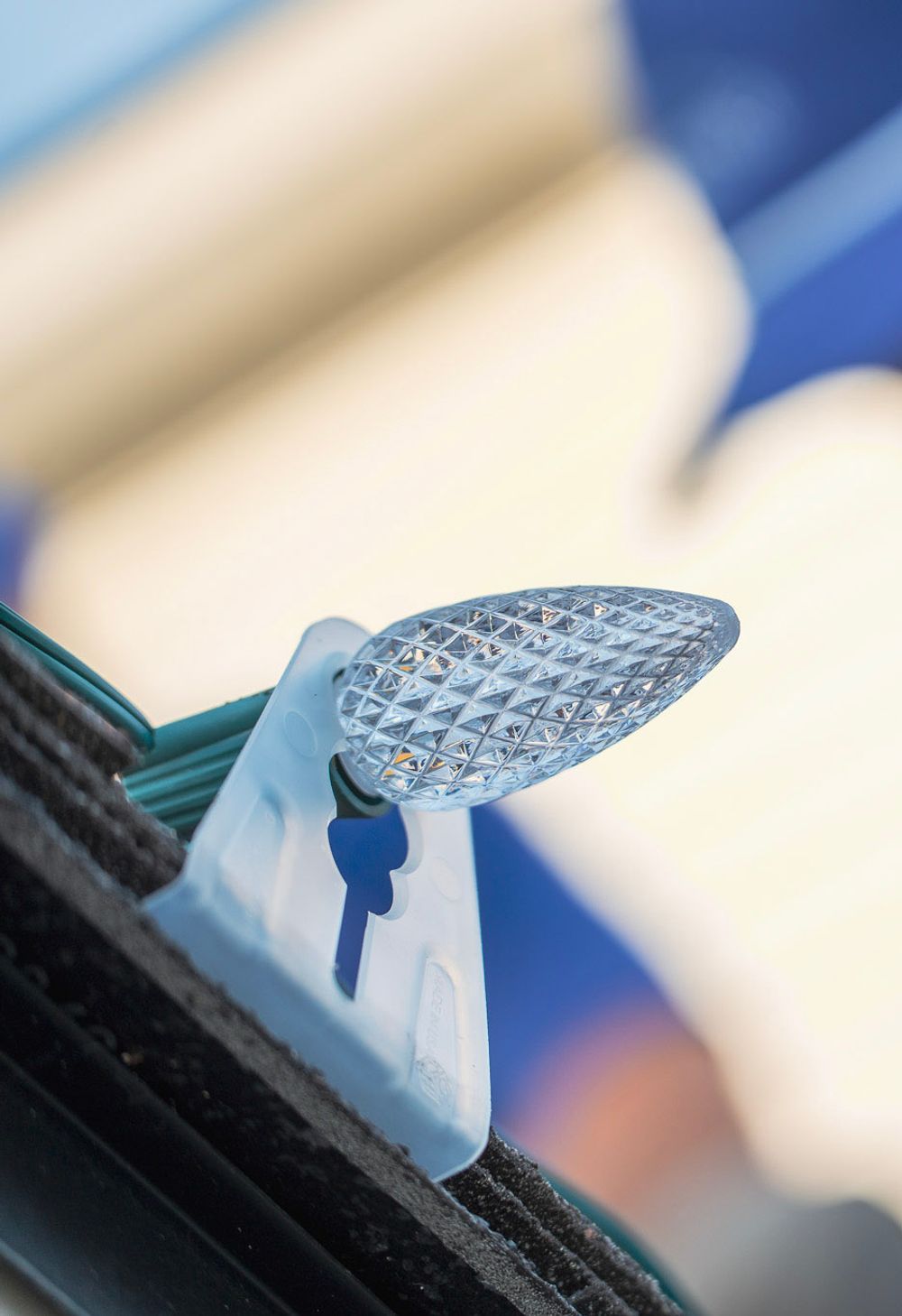 holiday lighting being installed