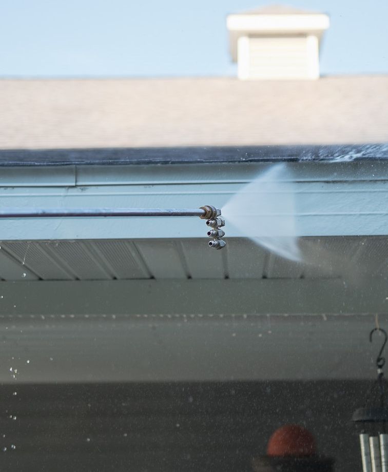 pressure washing concrete surface