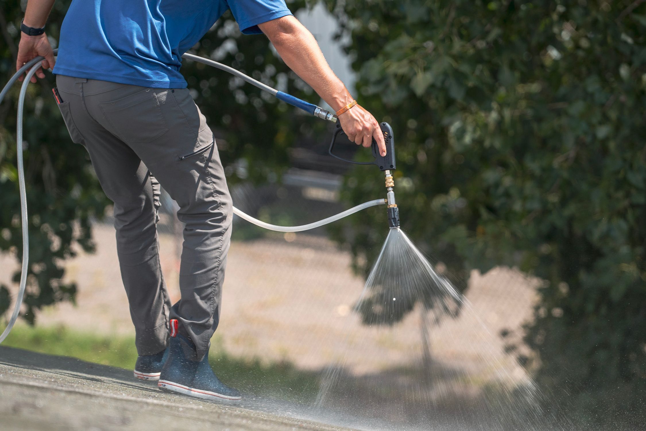 soft washing a roof in Grand Rapids, Michigan