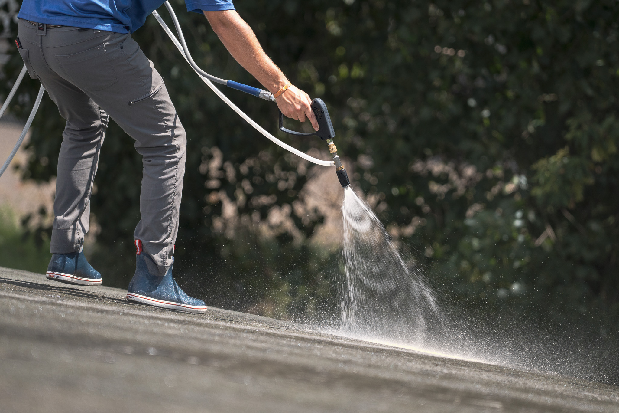 Soft washing a home exterior in West Michigan